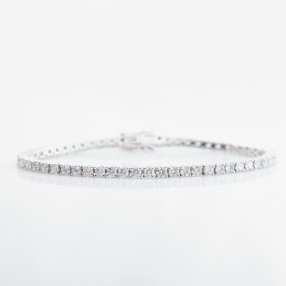 Platinum, 5.00ct Diamond Tennis Bracelet - As new