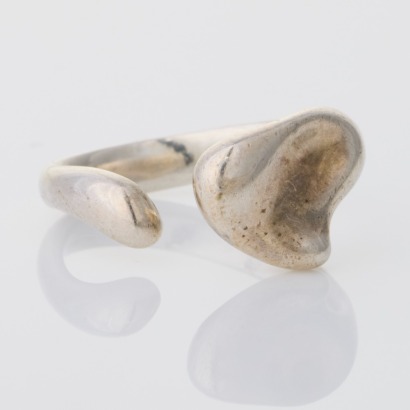 Tiffany & Co, Sterling Silver, Full Heart Open Ring