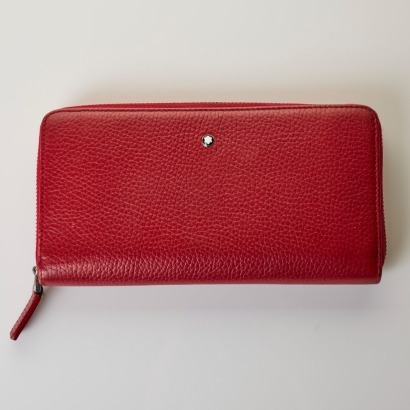 Montblanc, Red Leather Zip-around Wallet