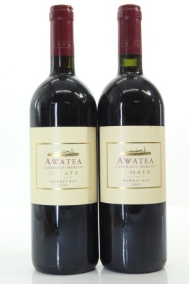 (2) 2001 Te Mata Estate Awatea Cabernet - Merlot, Hawke's Bay