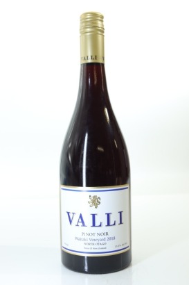 (1) 2018 Valli Waitaki Vineyard Pinot Noir, North Otago