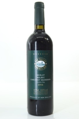(1) 1998 Esk Valley Reserve Merlot - Malbec - Cabernet Sauvignon, Hawke's Bay