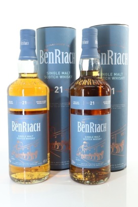 (2) The BenRiach 21 Year Old Four Casks Matured Single Malt Scotch Whisky, 46% ABV (GB)