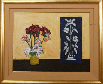 ANDREW SOUTHALL Flower Study with Glass Pane