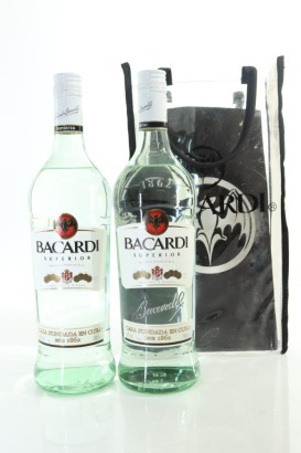 (2) Bacardi Carta Blanca Superior White Rum, Puerto Rico, 1000ml, 40% ABV (GB) (Pre-2013/14)