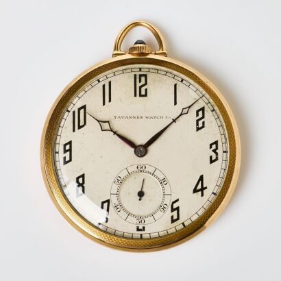 14ct Yellow Gold, Tavannes Watch Co, Open-faced Pocket Watch, circa 1910-1920's