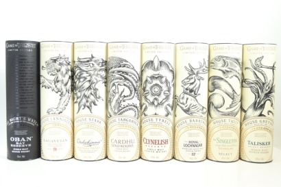 (1) Game of Thrones Single Malt Scotch Whisky Collection, 8 Bottles Sold as One Lot
