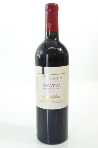 (1) 2012 Te Mata Estate 'Awatea' Cabernets - Merlot, Hawke's Bay
