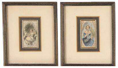 A Pair of Small Framed Prints of Lady Figures