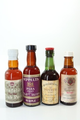 (1) Mixed Port Miniatures, 4 Bottles Sold as One Lot