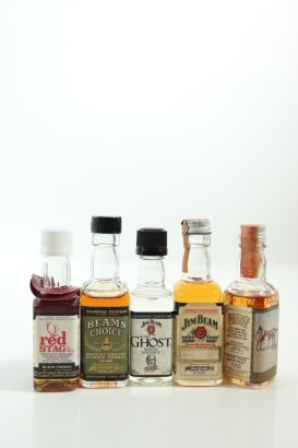 (1) Mixed Bourbon Whiskey Miniatures, USA, 5 Bottles Sold as One Lot