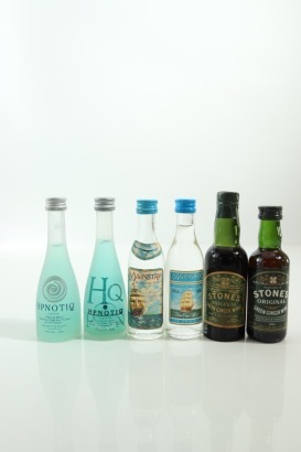 (1) HPNOTIQ, Mainstay, & Stone's Miniatures, 6 Bottles Sold as One Lot