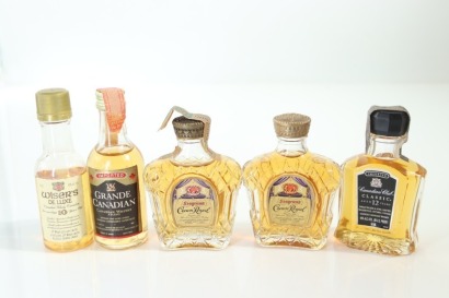 (1) Mixed Canadian Whisky Miniatures, 5 Bottles Sold as One Lot