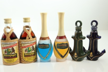 (1) Barenjager, Curacao & Godet Cognac Miniatures, 6 Bottles Sold as One Lot