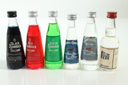(1) Mixed Sambuca/Galliano Miniatures, 6 Bottles Sold as One Lot