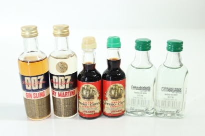 (1) 007, Luxardo & Cannabiskaja Miniatures, 6 Bottles Sold as One Lot