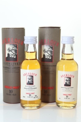 (1) Aberlour 10 Year Old Single Malt Scotch Whisky Miniatures, 2 Bottles Sold as One Lot
