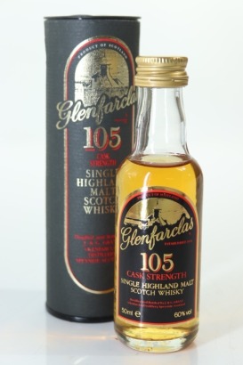 (1) Glenfarclas 105 Cask Strength Single Malt Scotch Whisky Miniature
