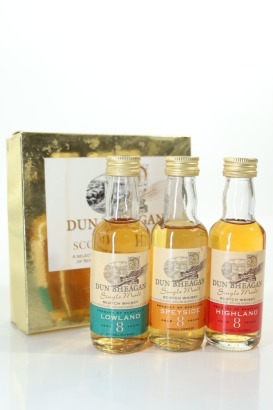 (1) Dun Bheagan Regional Scotch Whisky Miniature Collection, 3 Bottles Sold as One Lot