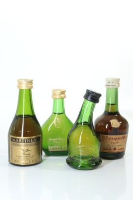 (1) Mixed French Brandy Miniatures, 4 Bottles Sold as One Lot