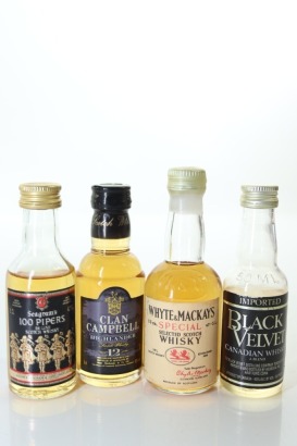 (1) Mixed Scotch Whisky Miniatures, 4 Bottles Sold as One Lot