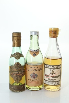 (1) Mixed Cognac Miniatures, 3 Bottles Sold as One Lot