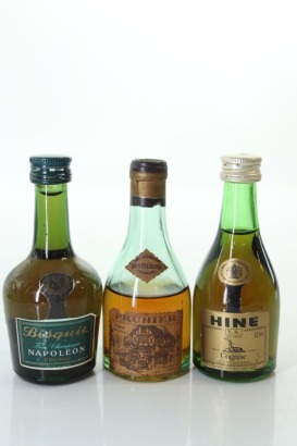 (1) Mixed Cognac Miniatures, 3 Bottles Sold as One Lot