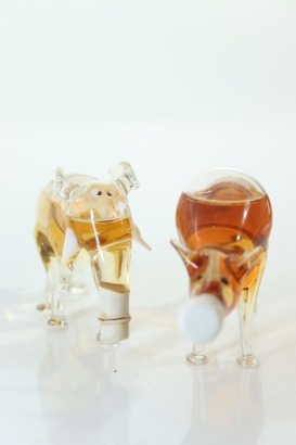 (1) Collection of Mixed Bols Handmade Glass Animal Miniatures, 2 Bottles Sold as One Lot