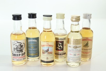 (1) Mixed Whisky Miniatures, 6 Bottles Sold as One Lot