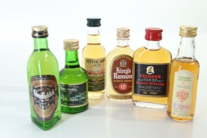(1) Mixed whisky Miniatures, 6 Bottles Sold as One Lot