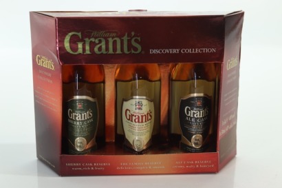 (1) William Grant's The Discovery Collection Whisky Miniature Gift Pack, 3 Bottles Sold as One Lot