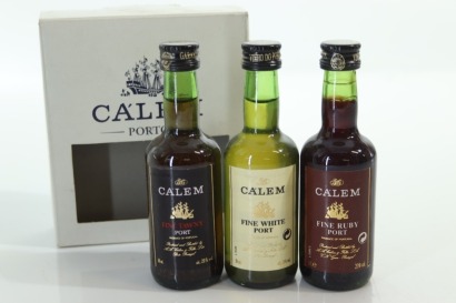 (1) Miniatures Calem Port Set, 3 Bottles Sold as One Lot