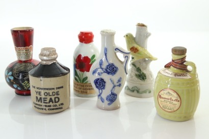 (1) Mixed Ceramic Miniatures, 6 Bottles Sold as One Lot