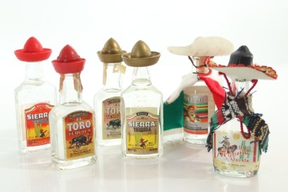(1) Mixed Sombrero Miniatures, 6 Sold as One Lot