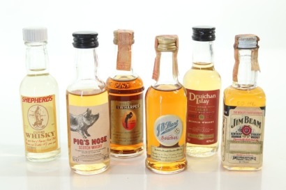 (1) Mixed Whisky Miniatures, 6 Sold as One Lot