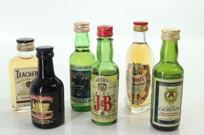 (1) Mixed Whisky Miniatures, 6 Sold as One Lot