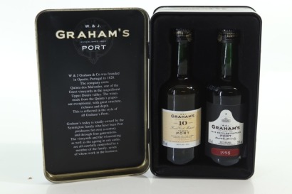 (1) Grahams Port Miniature Box, 2 Bottles Sold as One Lot