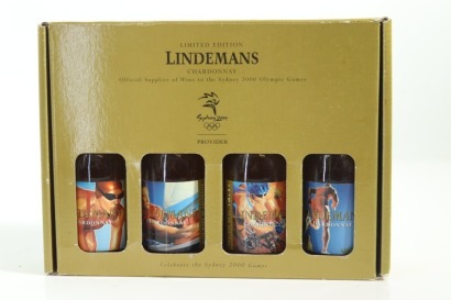(1) Limited Edition Lindemans Chardonnay, Sydney 2000 Games Edition Miniatures, 4 Sold as One Lot