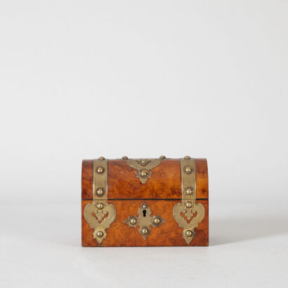 A Small Victorian Mahogany and Brass Bound Box