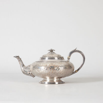 An Ornate Silve Plated Teapot