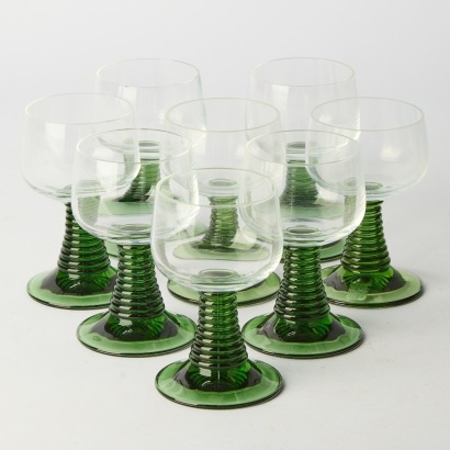 A set of eight French Vintage Beehive Wine Glasses