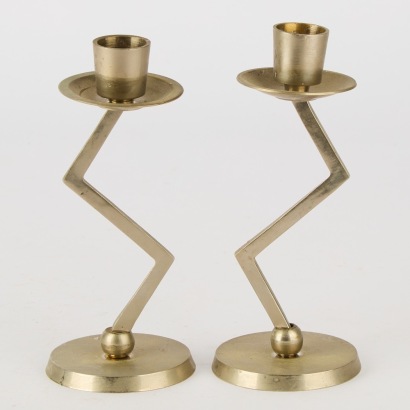 A Pair of Zig Zag Candle Holders