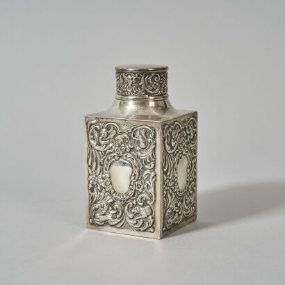A Sterling Silver Tea Caddy