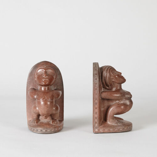 A Pair of Cast Maori Bookends 