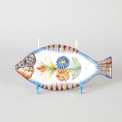 A French Handpainted Fish Plate