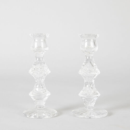 A Pair of Cut Glass Candlesticks