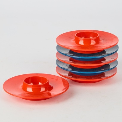 Six Rosti Mepal melamine Egg Cups designed by Bjorn Christensen