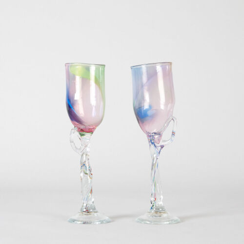 A Pair of Glass Goblets by Peter Viesnik