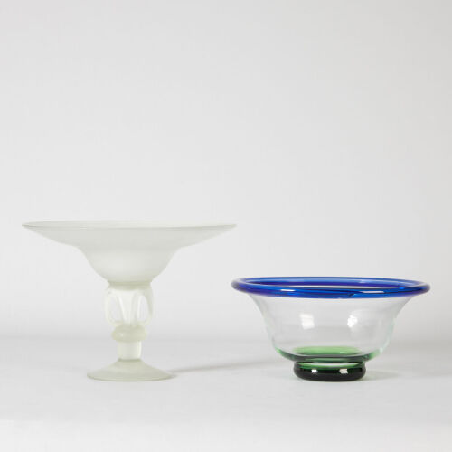 An Art Glass Comport and a Glass Bowl