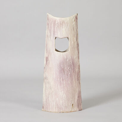 A Lavender Glazed Sculptural Vase